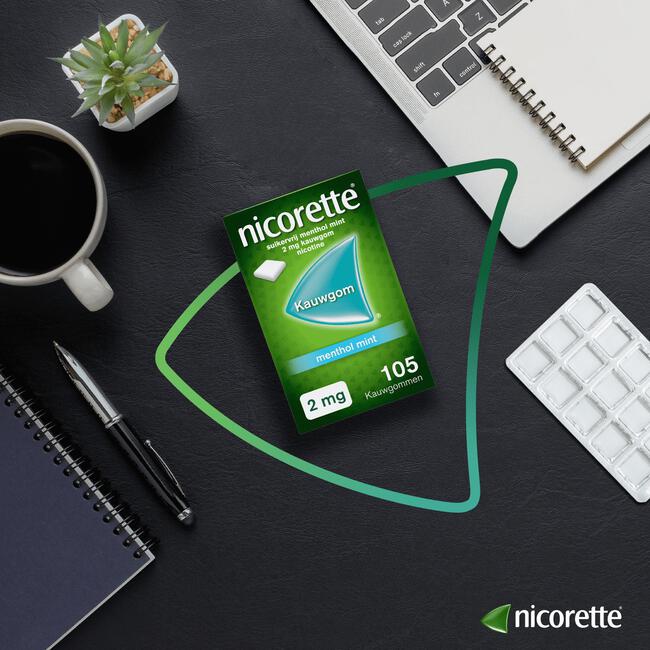 Nicorette suikervrij Kauwgom 30/105 stuks, 2 mg nicotine