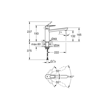 Grohe keukenkraan Start flow QuickFix chroom