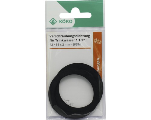 EPDM ring 42x55x2 mm 70 Sh.A voor schroefverbinding 1 1/4