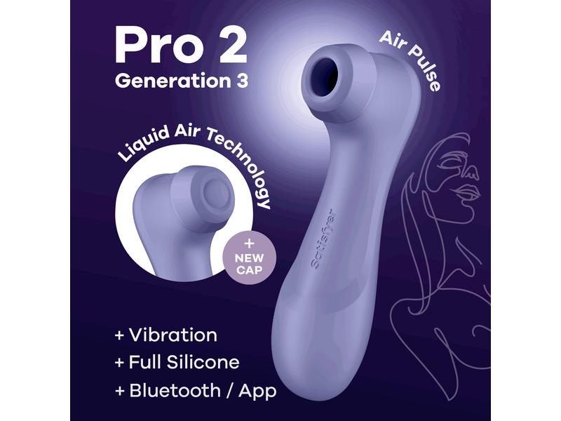 Satisfyer Vibrator Pro 2 Generation 3 lila Hochwertiger Auflegevibrator aus geschmeidigem Silikon für die Frau