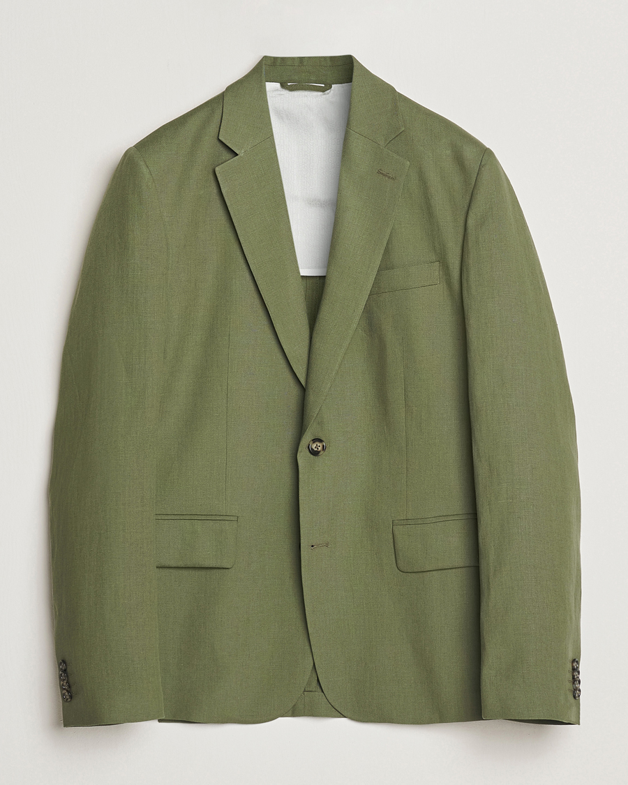 J.Lindeberg Elton Super Linen Blazer Olivinie