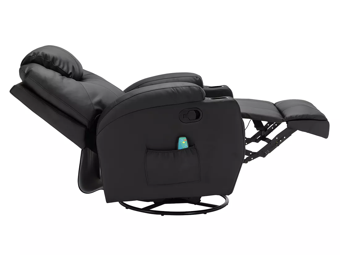 Fauteuil massant SILVANO en simili - Noir