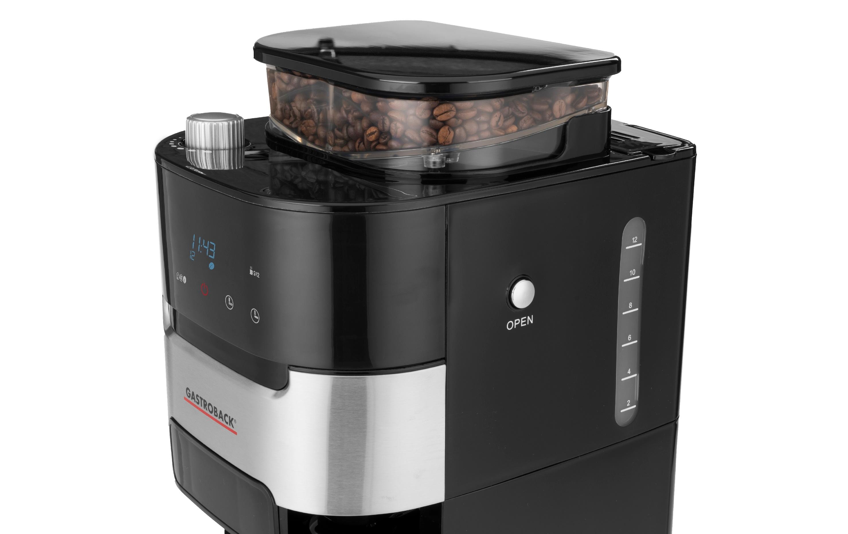 Filterkaffeemaschine Grind & Brew Pro Thermo Schwarz/Silber<br>Kaffeemaschine mit integriertem Mahlwerk