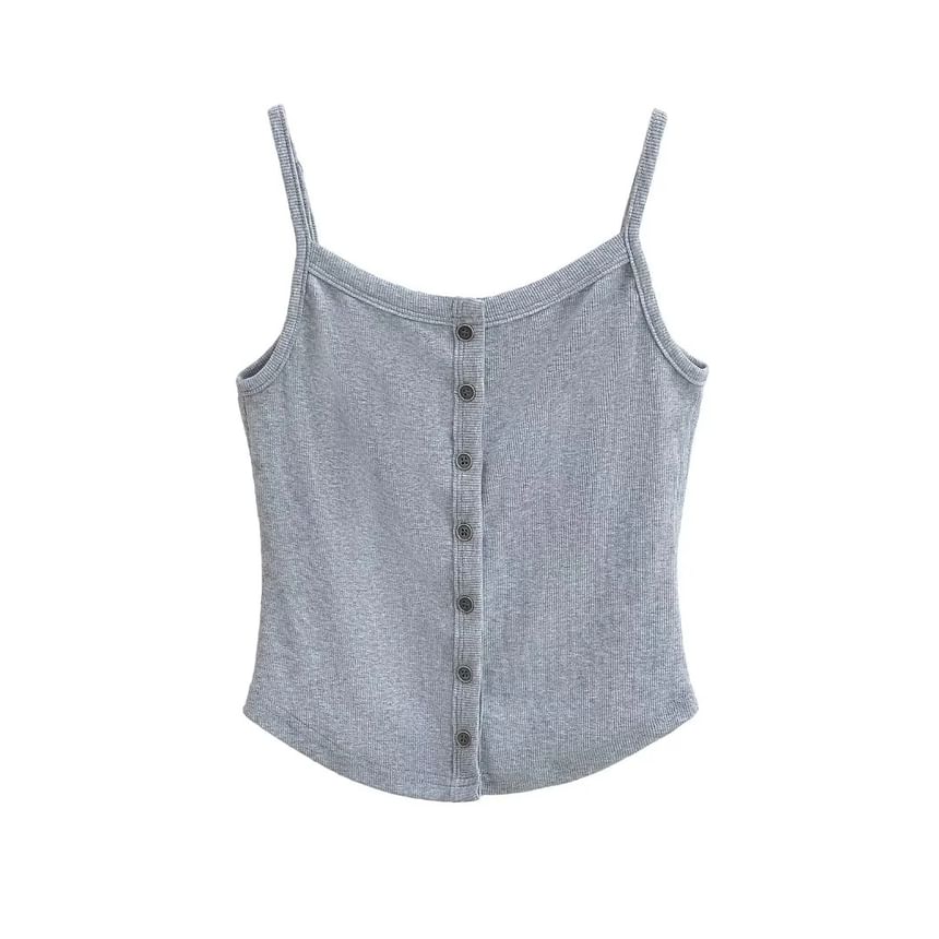 Asiris - Effen crop top met knoopjes en slim-fit