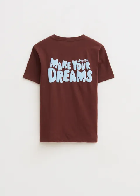 T-shirt met print dream bruin (BRN.D)