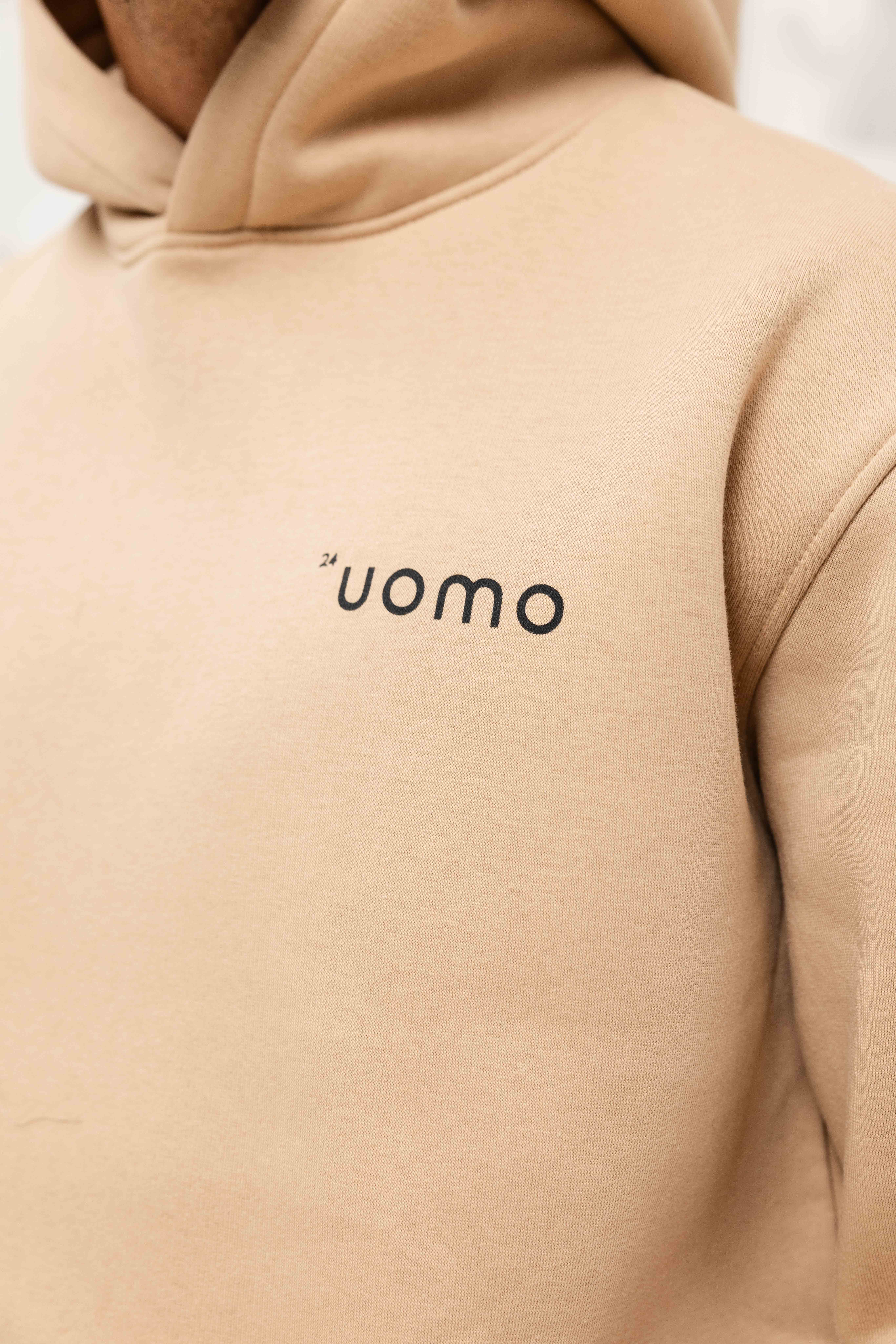 24 Uomo Basic Hoodie Bruin Heren