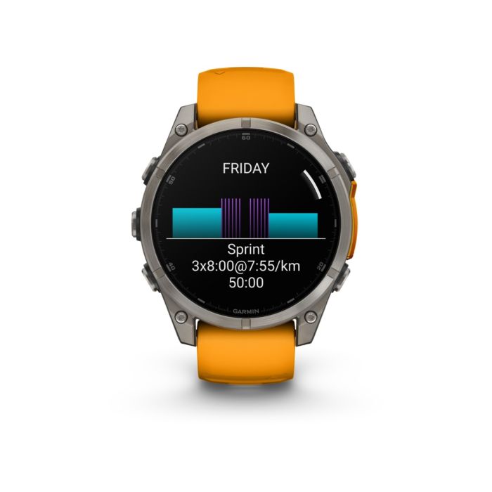 Garmin Unisex Ure fēnix® 8 - 47 mm AMOLED Sapphire Orange