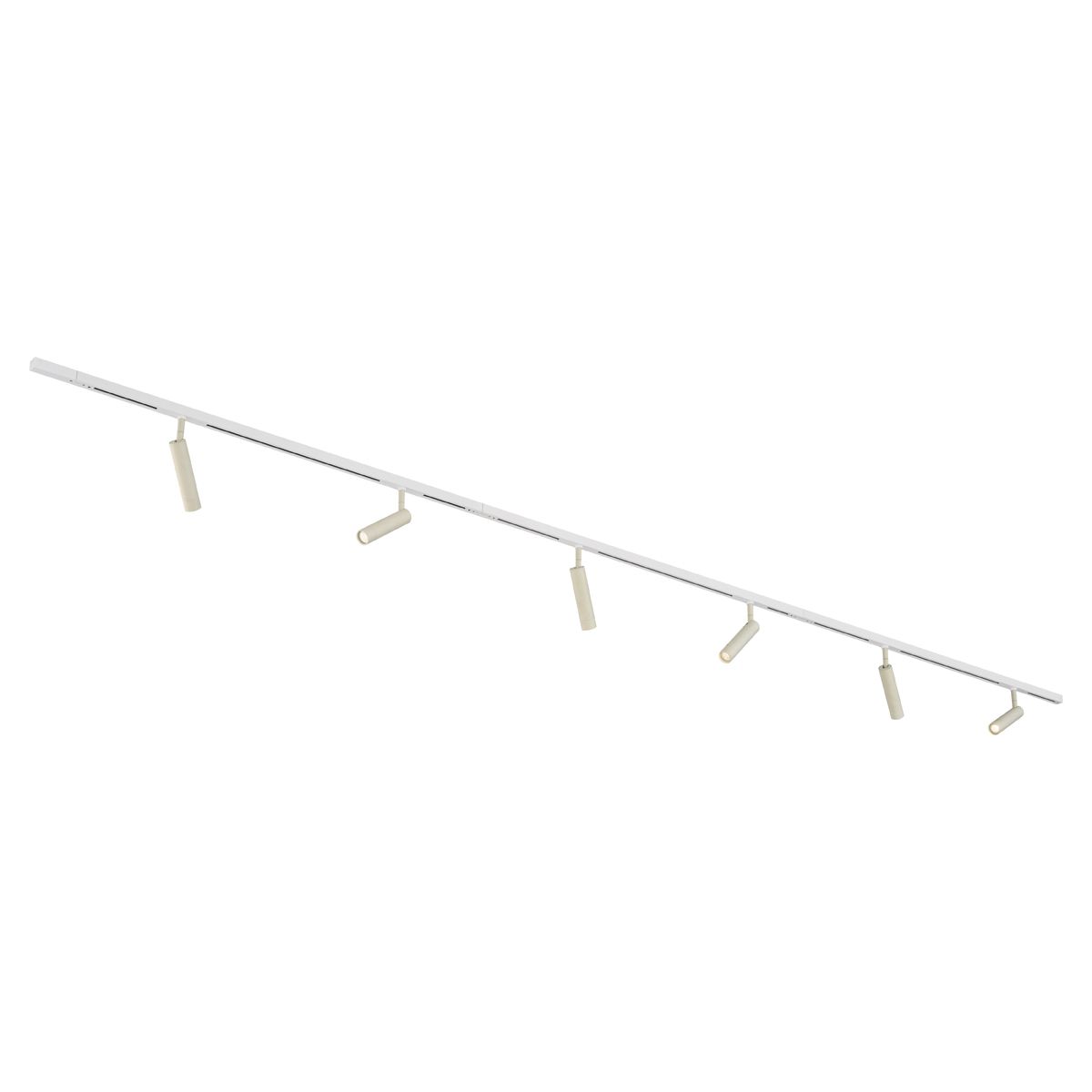 Modern railsysteem met 6 spots beige met wit 1-fase - Slimline Uzzy