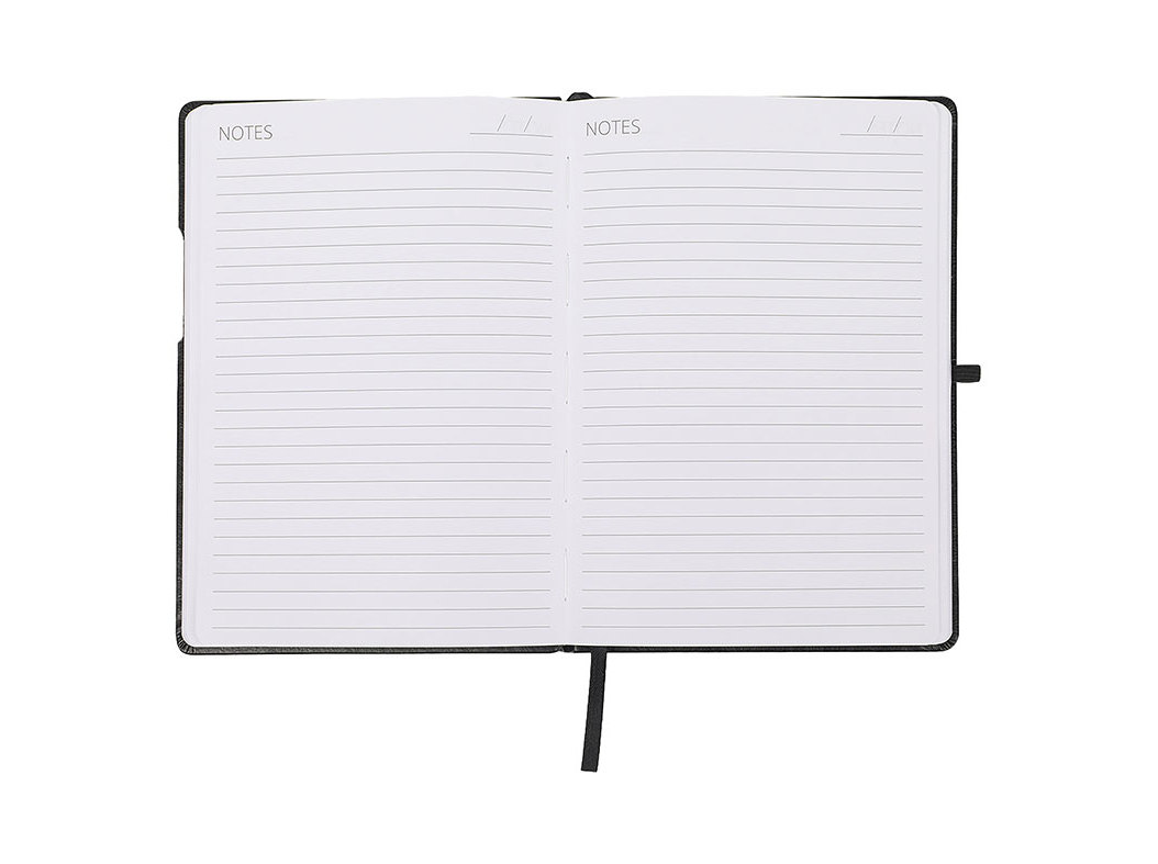 CADERNO A5 AUCHAN LINHAS CAPA PRETA