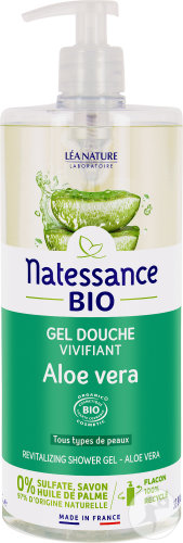 Natessance Bio Gel Douche Vivifiant Aloe Véra Revitalisant Flacon Pompe 1l