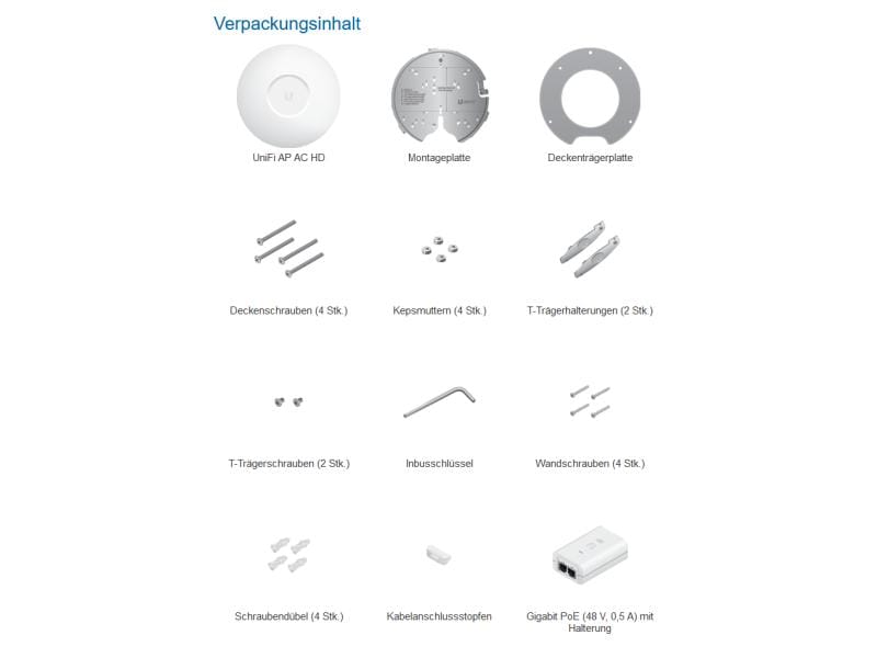 Ubiquiti Access Point UniFi UAP-AC-HD Access Point mit MU‑MIMO-Technologie,  1 Stück