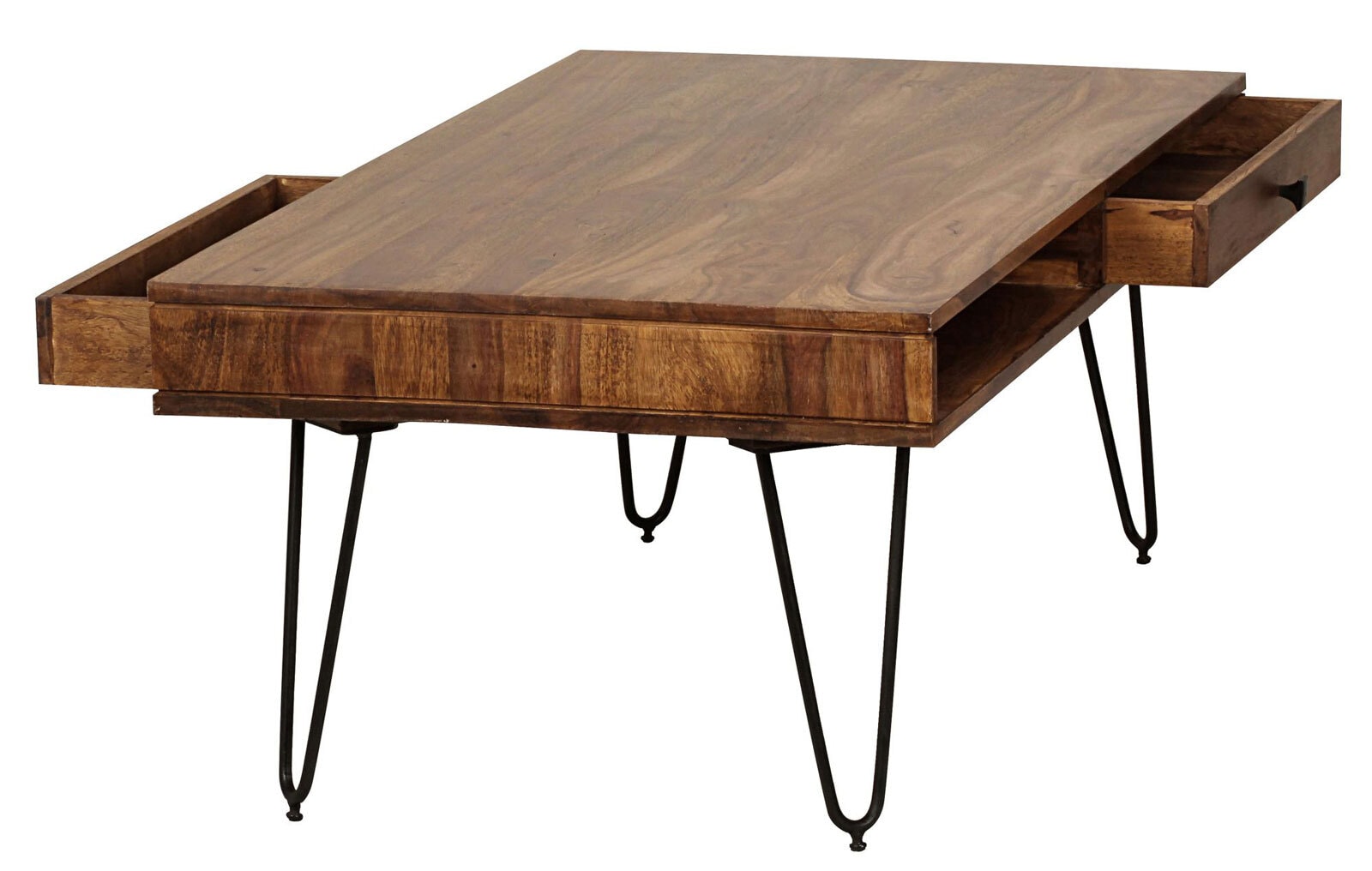 Couchtisch Tolna Massivholz Sheescham braun/schwarz 120 x 60 cm