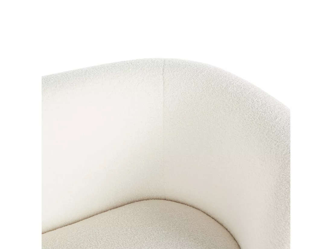 Canapé 2 places en tissu bouclé blanc LOEN