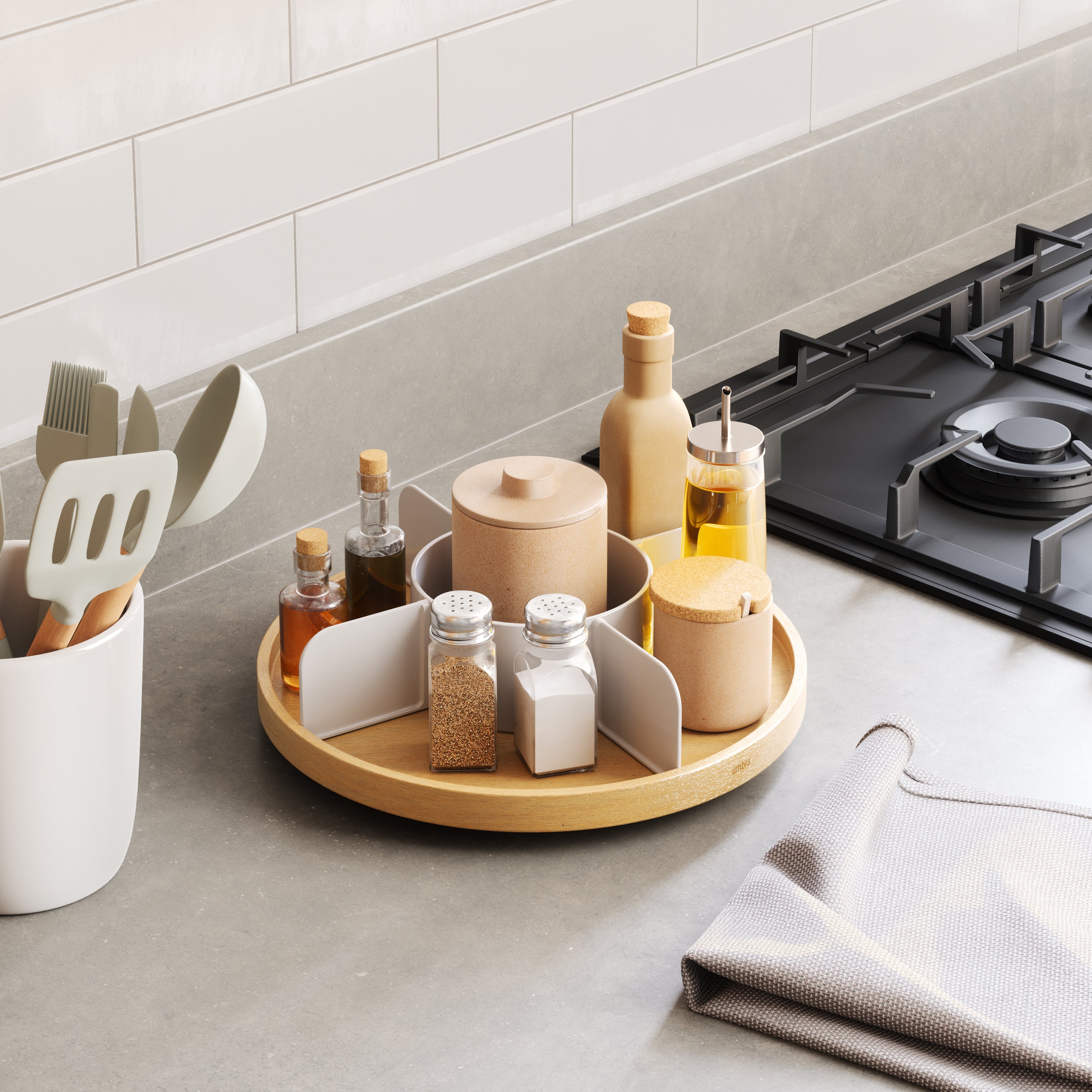 Umbra Lazy Susan Draaibare Organizer - Wit/Naturel