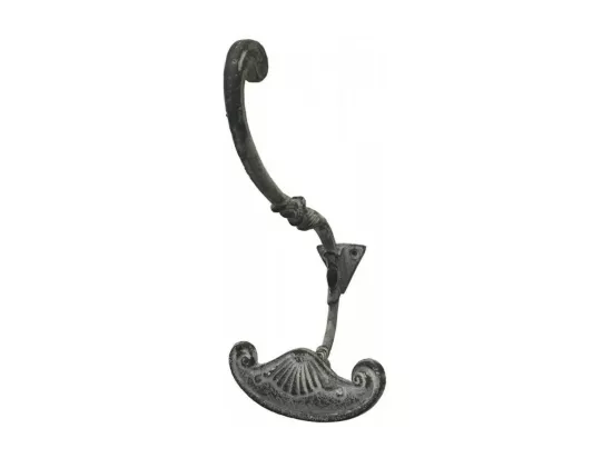 Porte manteau en métal gris 21 x 18 cm