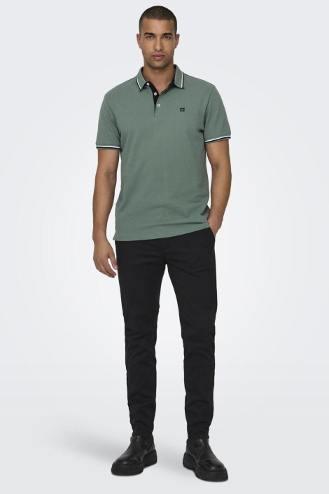 Only & Sons groene heren polo