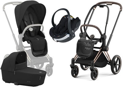 Cybex Priam Duovogn inkl. BeSafe iZi Go Modular X2, Sepia Black/Rose Gold