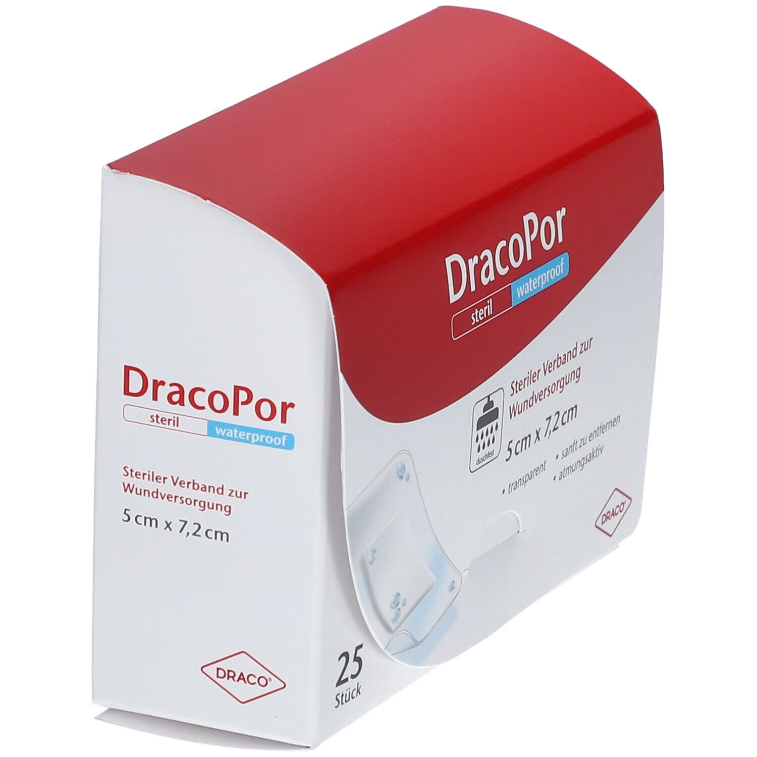 DracoPor Waterproof Wundverband steril 5 x 7,2 cm
