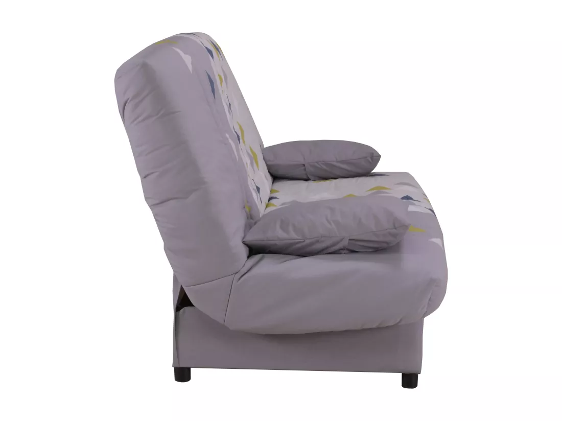 Canapé convertible clic-clac en tissu imprimé triangle gris clair FARWEST
