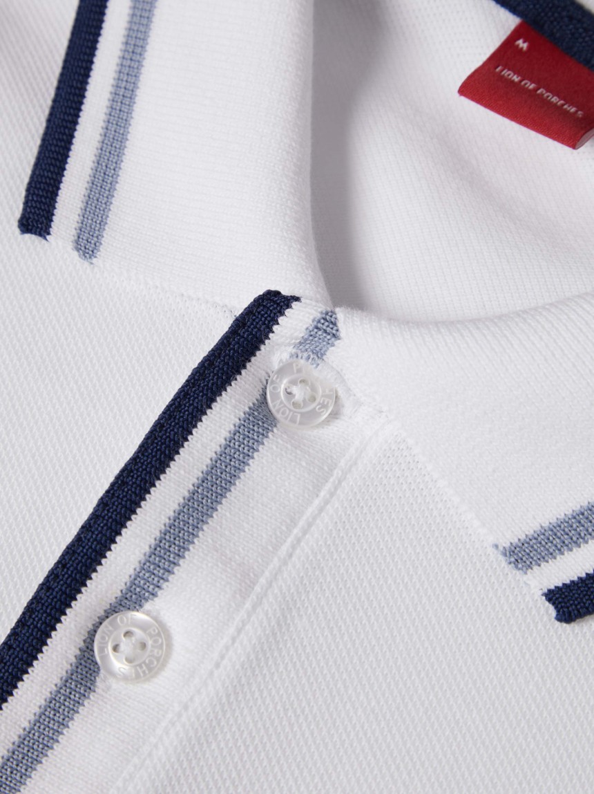 Polo regular fit em piqué de algodão