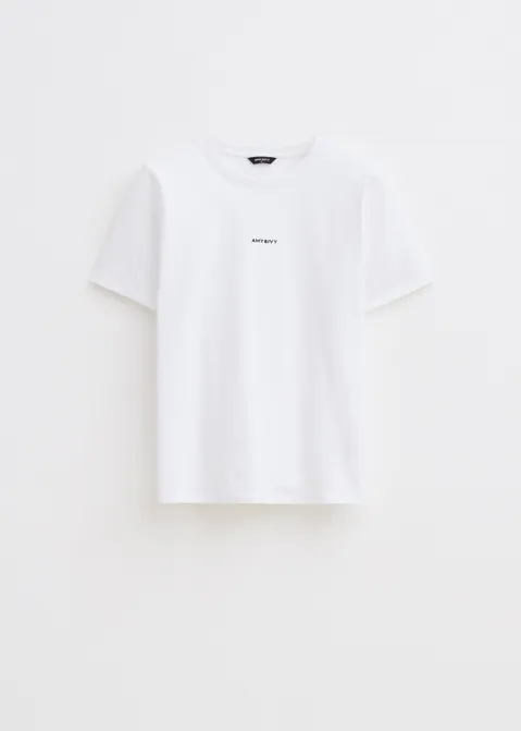 T-shirt met logo wit (WIT)