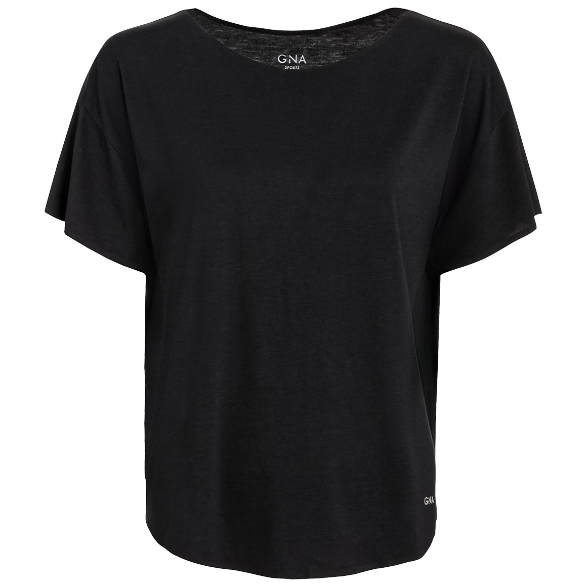 Gina Sports Damen Sport T-Shirt unifarben schwarz