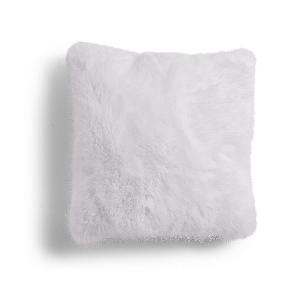 Coussin déco carré 40x40cm polyester gris anthracite ou blanc