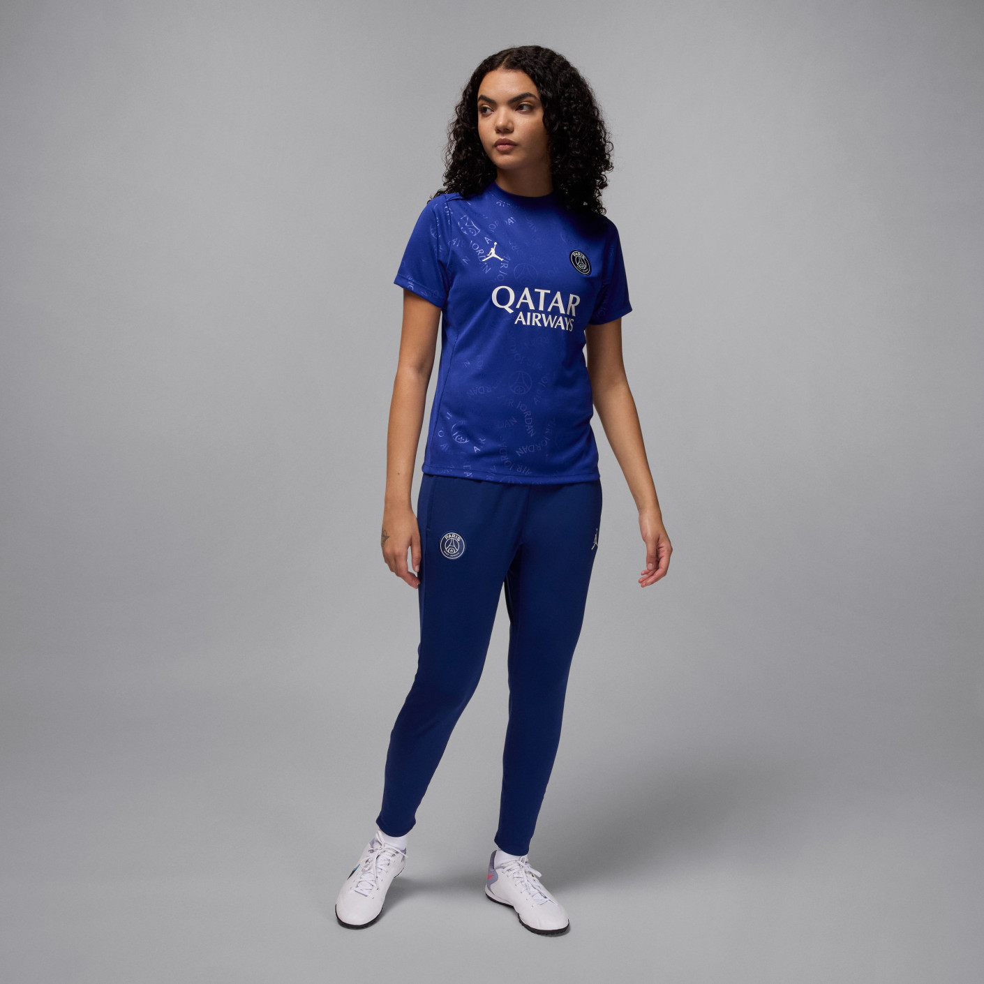 Nike Paris Saint-Germain x Jordan Pre-Match Trainingsshirt 2024-2025 Dames Blauw Wit