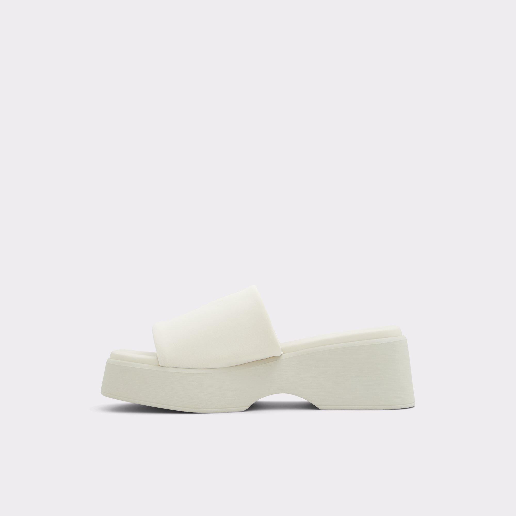 Yassu White Textile Stretch Women Platform sandals