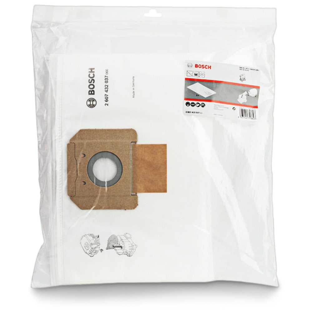 Pacote com 5 sacos de filtro de lã para aspirador de pó BOSCH 2607432037