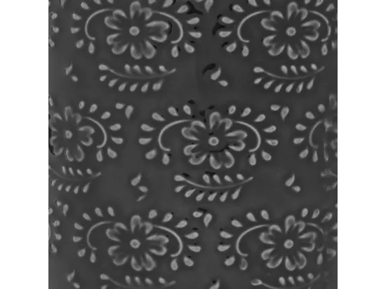 Vase en Céramique émaillée Gris motif en relief D. 12 x H. 21,5 cm