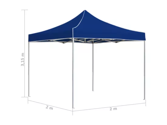 Tente de réception pliable Aluminium 2 x 2 m Bleu