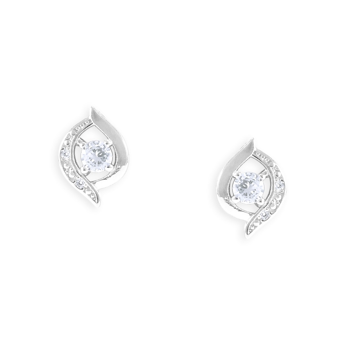 Boucles d'oreilles en argent 925 rhodié avec oxydes de zirconium