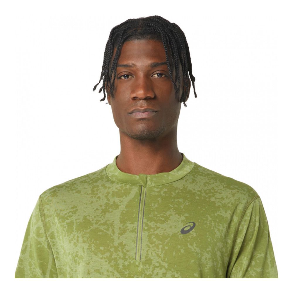 Asics METARUN PATTERN 1/2 ZIP - Maillot Homme cactus