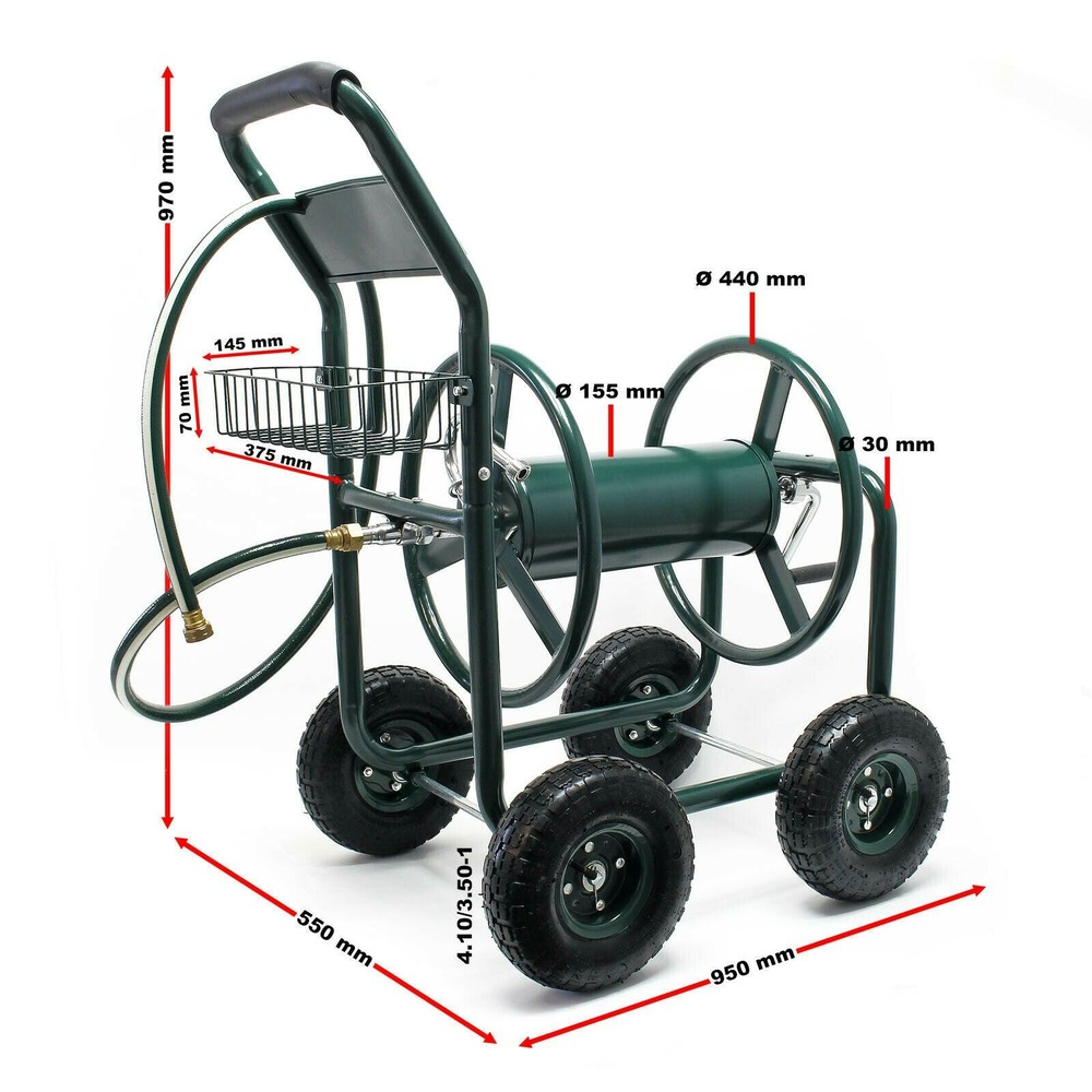 Chariot dévidoir pour tuyau d’arrosage jardin enrouleur avec tuyau mobile