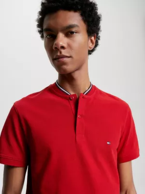Polo Slim Fit com Gola Mandarim