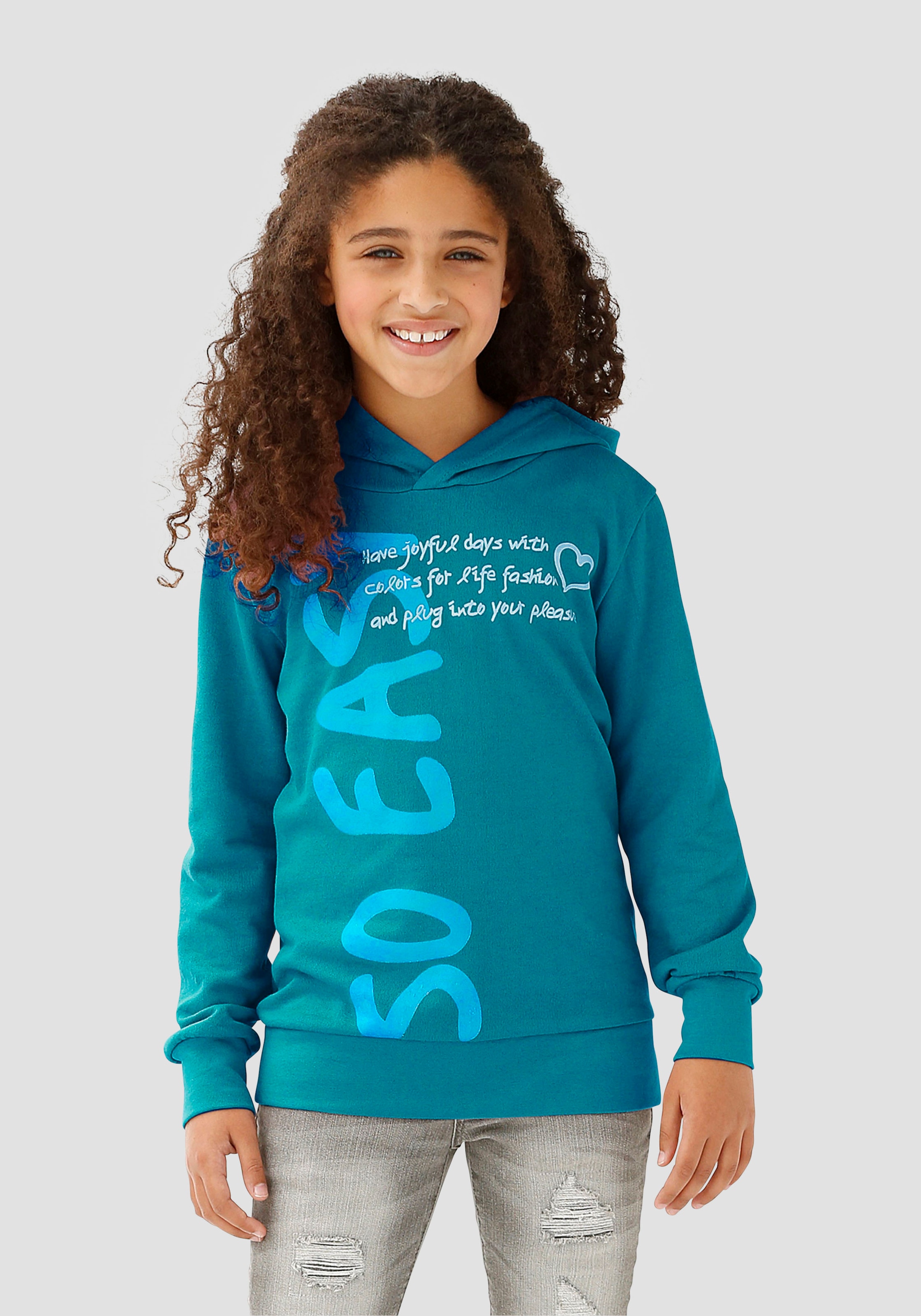 KIDSWORLD Kapuzenshirt »SO EASY - Print«, Langarm,  Basic-Passform,  mit modischen Drucken