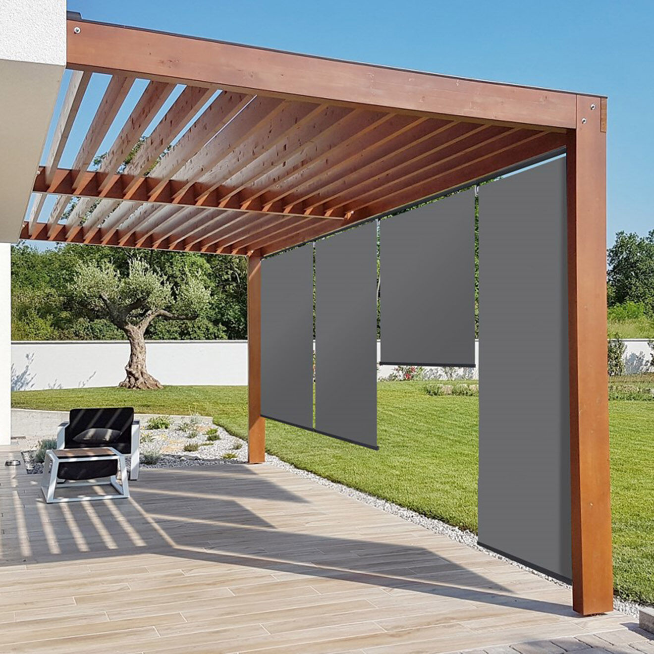 Pratik Garden 4 Stores Enrouleurs Eclipse anthracite - 120x225 cm