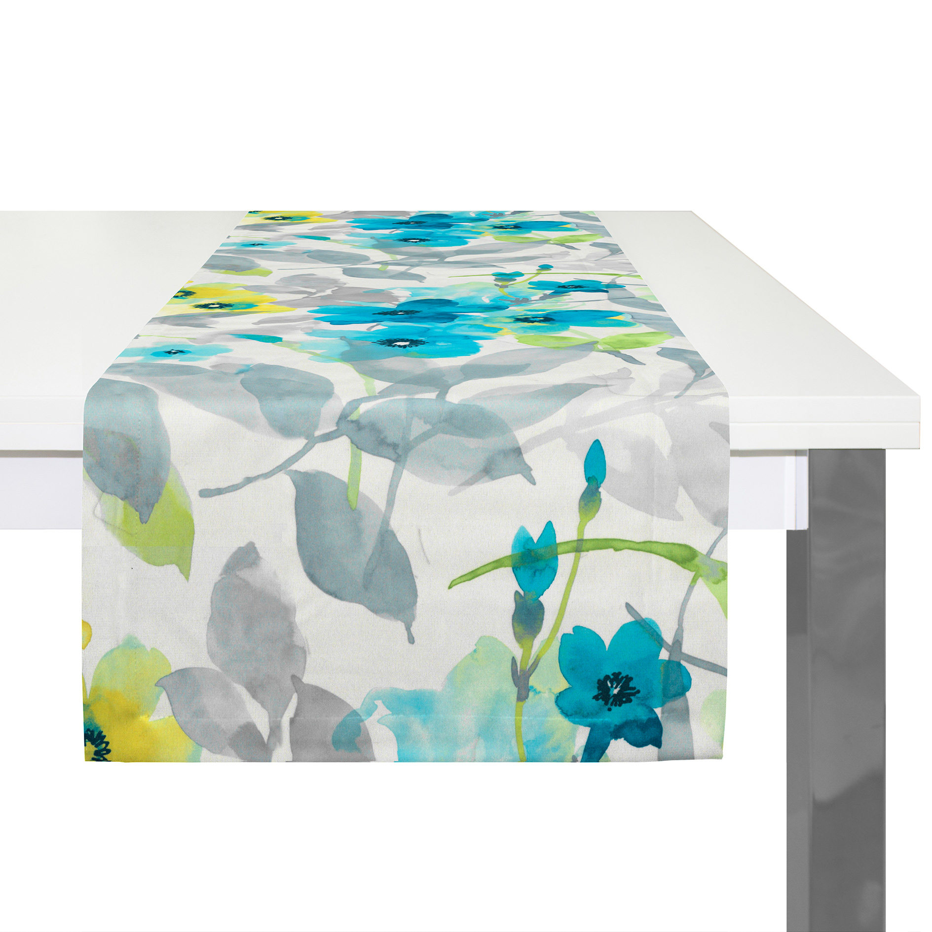 Tischläufer mit Kuvertsaum VIGNOLA BO - blau - 40x150 cm