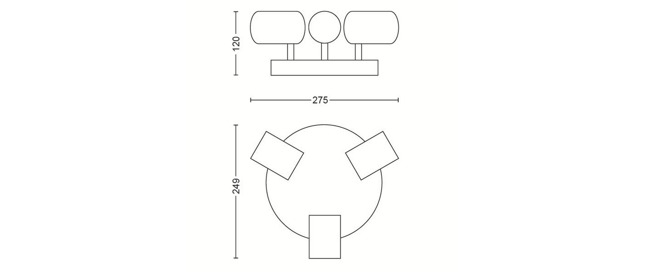 White Ambiance Adore 3er Spot rund weiss + Dimmer<br>LED Deckenspot für Badezimmer