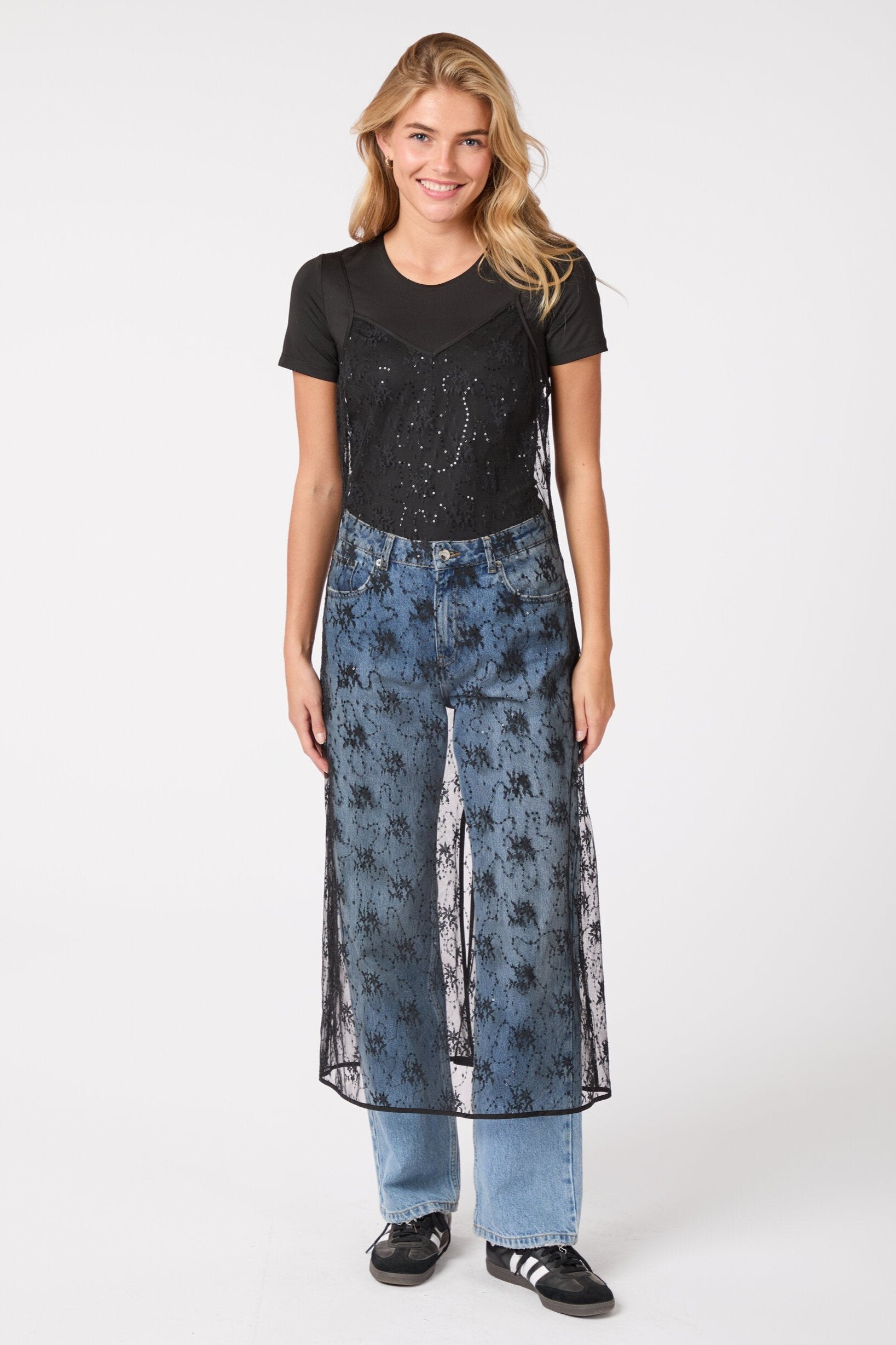 Neo Noir  Tarzana Lace pailletkjole - sort