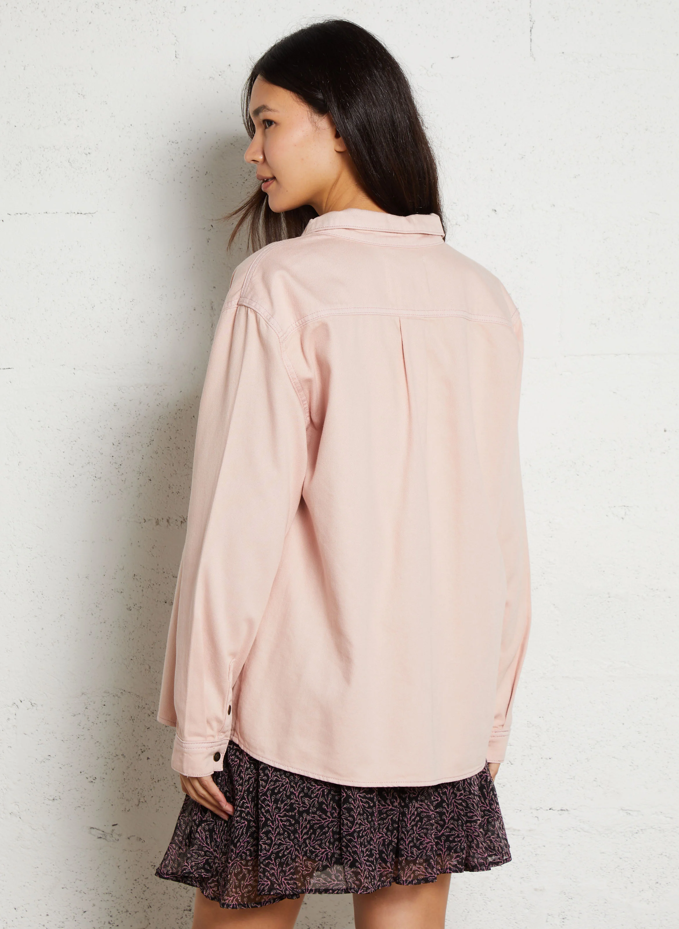 THOMAS - Chemise droit en coton| Violet