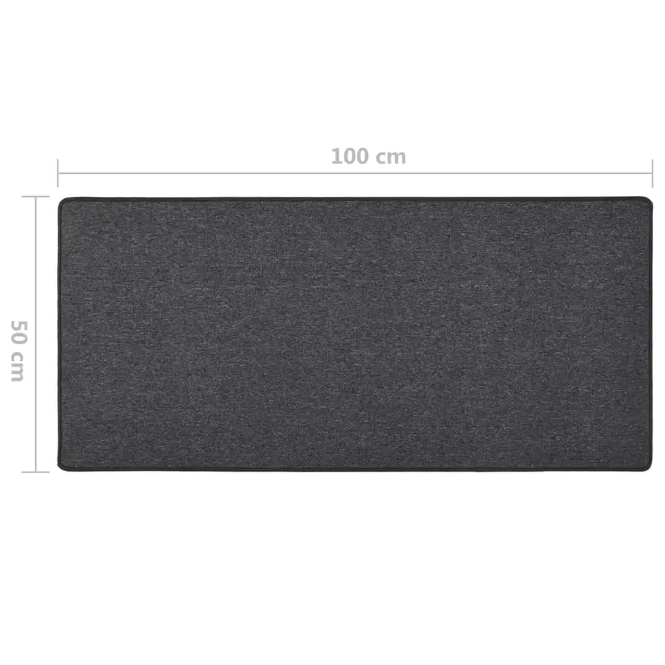 vidaXL - Vloerkleed - Antraciet - Polypropyleen - 50 x 100 cm