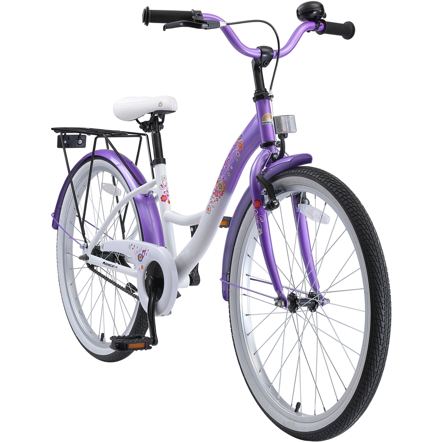 Bikestar Kinderrad 24 Zoll Classic lila, weiß
