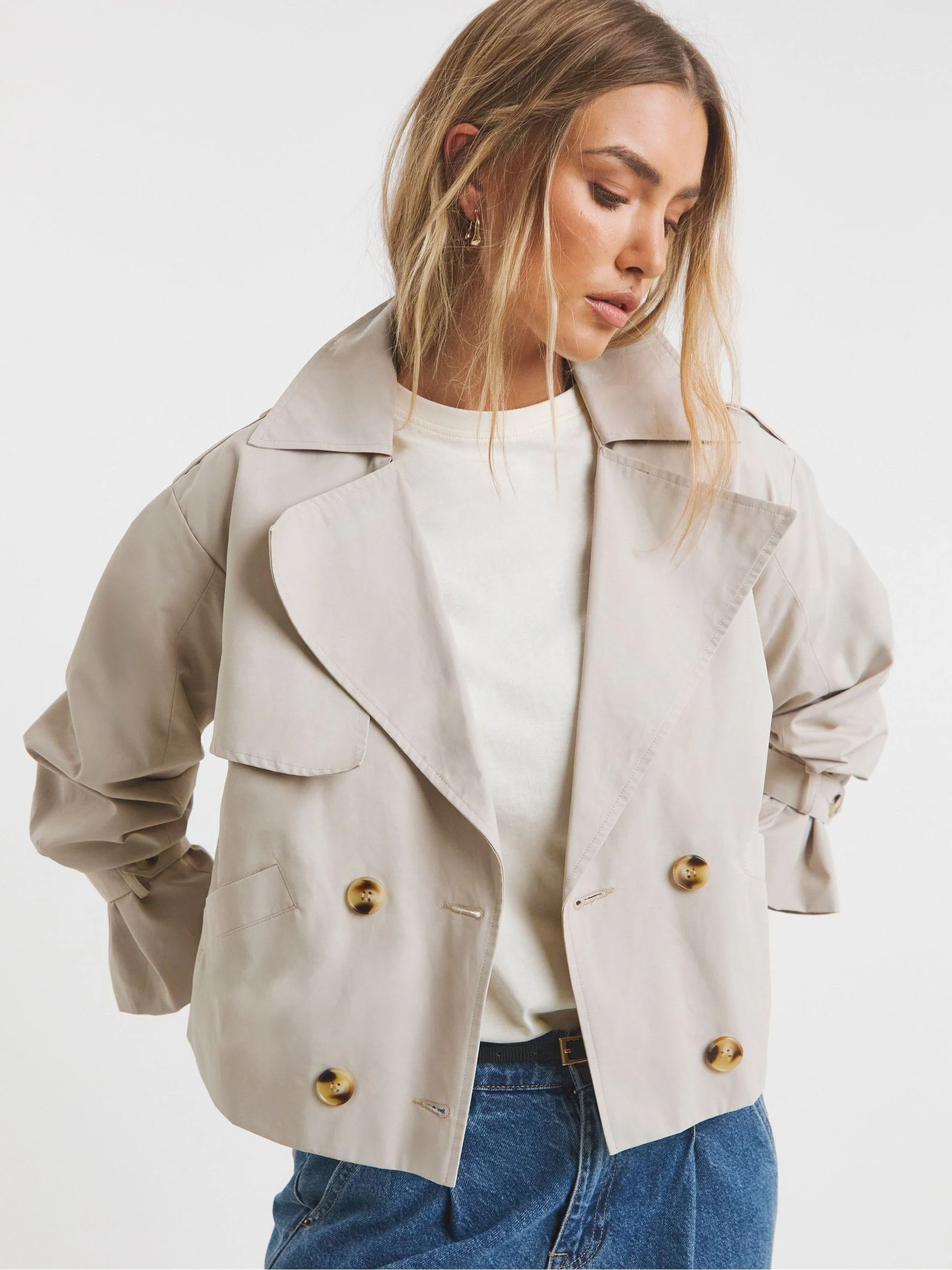 Simply Be - Cropped trenchcoat