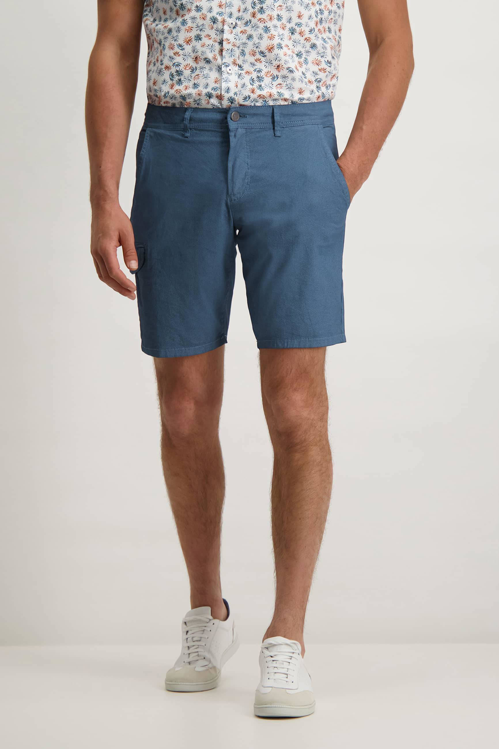 State of Art regular fit cargo short met all over print marine/grijsblauw