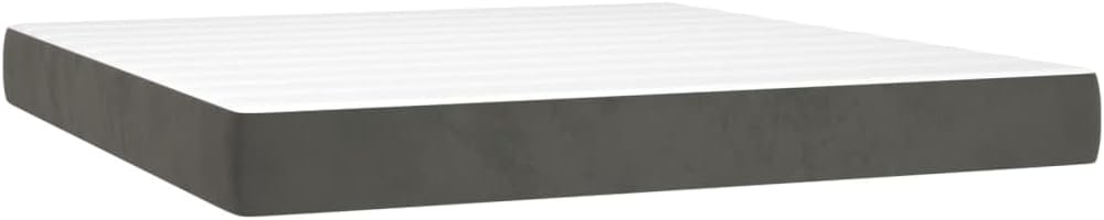 Boxspringbett mit Matratze Dunkelgrau 180x200 cm SamtKnopfheftung Design