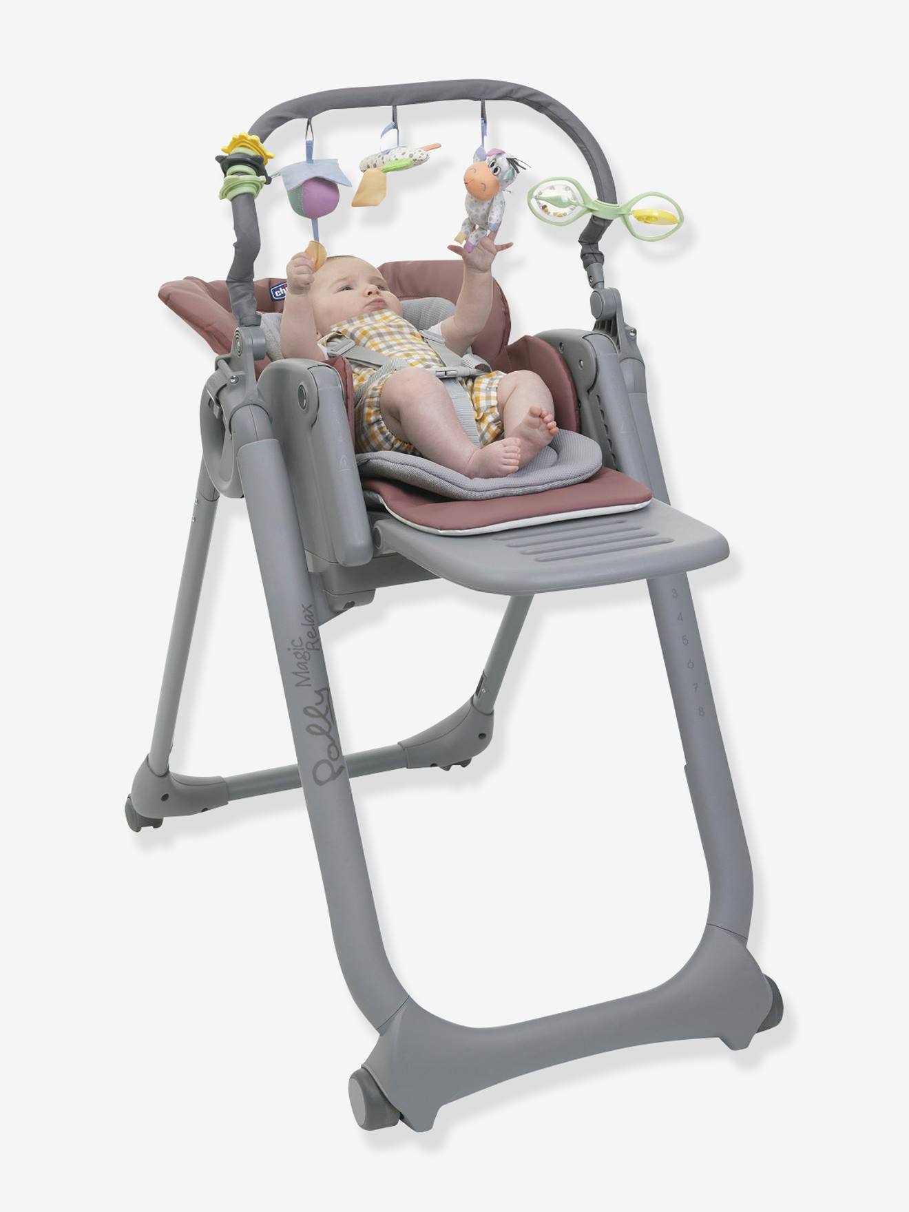 Cadeira alta CHICCO Polly Magic Relax Evolutionary, cor marrom claro suave