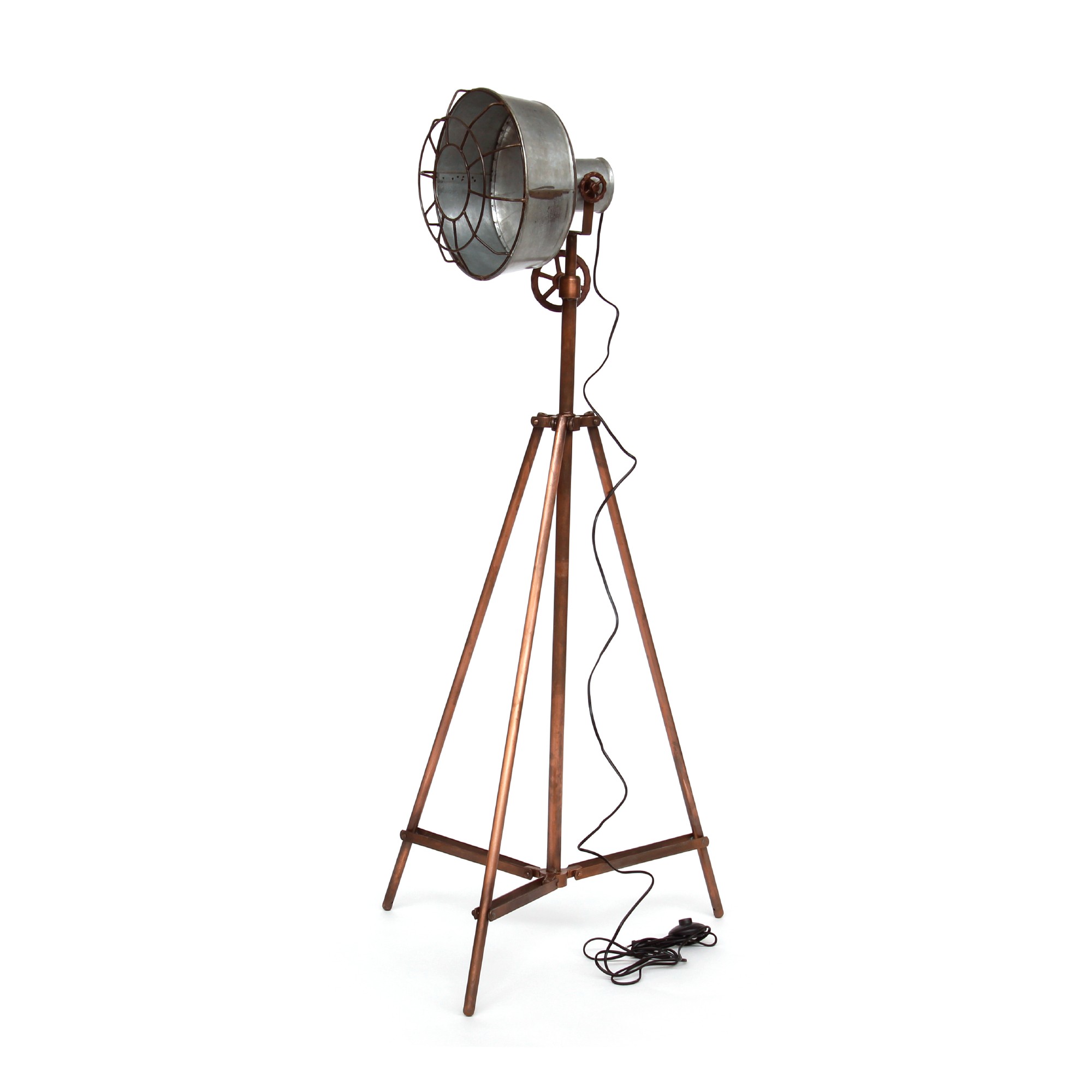 Stehleuchte 'Alan', grau, kupfer, L 73 cm, B 61 cm, H 144 cm von fischer's lagerhaus