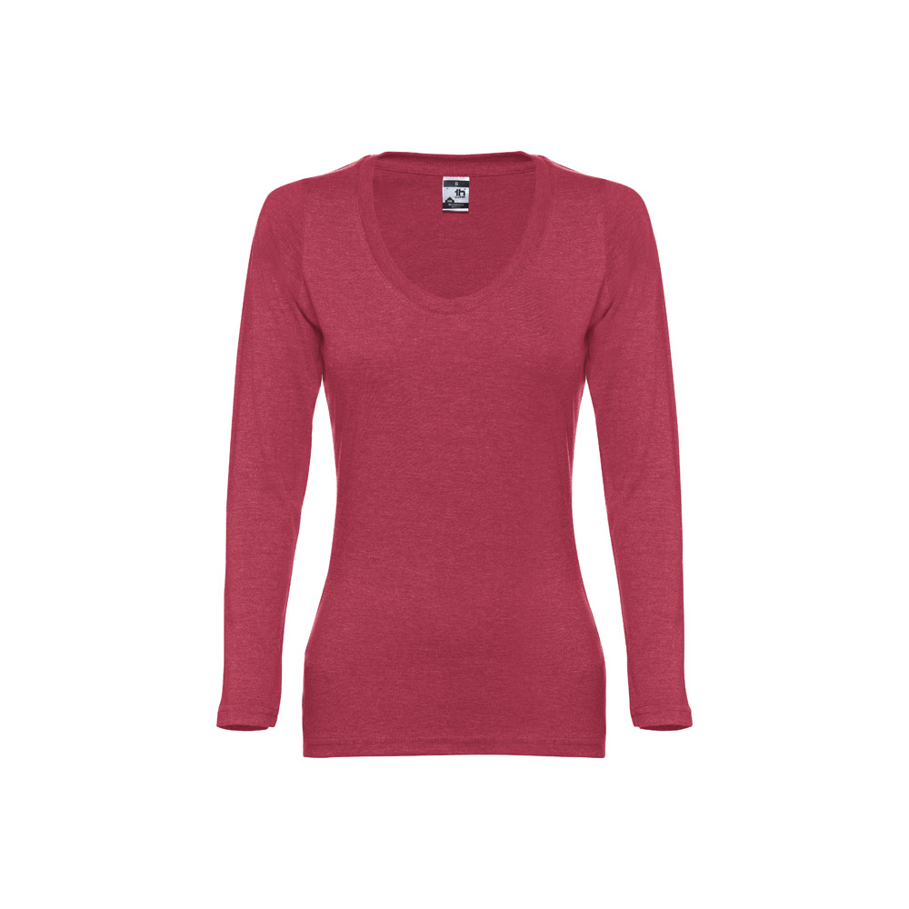 TH Clothes 30126 - T-shirt ceinturé à manches longues pour femmes en coton